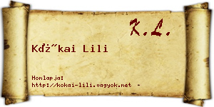 Kókai Lili névjegykártya