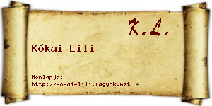 Kókai Lili névjegykártya
