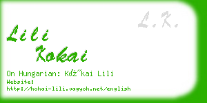 lili kokai business card